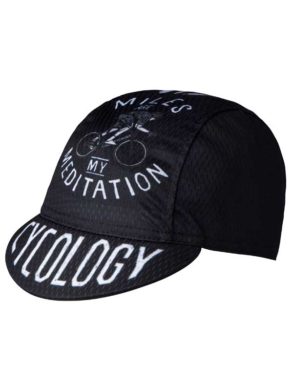 Miles are my Meditation Black Cycling Cap
