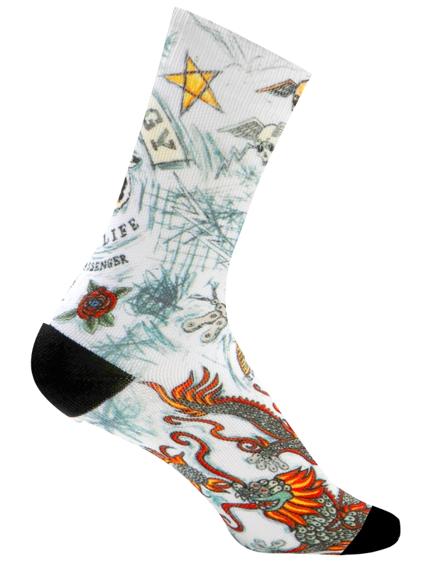 City of Angels White Cycling Socks Side | Cycology USA