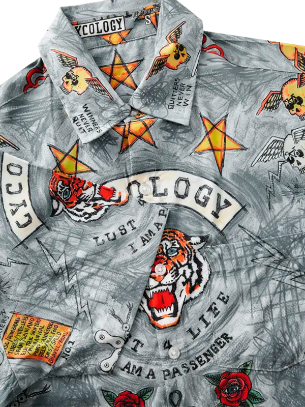 City of Angels Grey Men's Black Gravel Cycling Shirt Neck Cycology USA