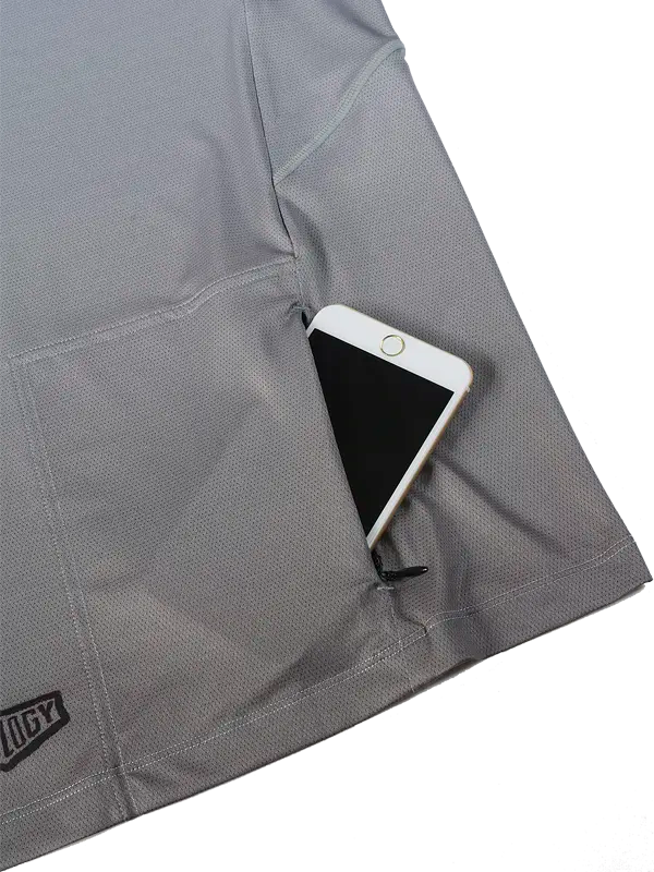 Good Times Grey Men's Long Sleeve Mountain Bike Jersey  back zip pocket | Cycology USA