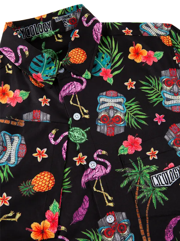 Molokai Men's Black Gravel Cycling Shirt Collar  | Cycology USA