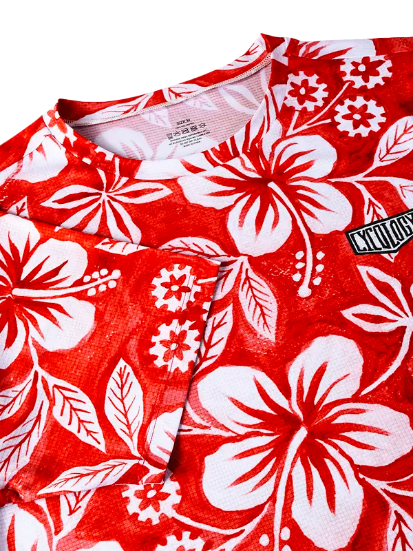 Oahu Red Men's Technical T shirt Neck | Cycology USA