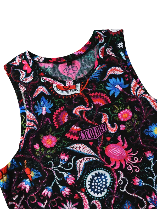 Secret Garden Black Sleeveless Women's Base Layer  Neck | Cycology USA